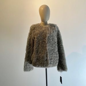 YVES SALOMON LAMBSKIN LAMB FUR JACKET